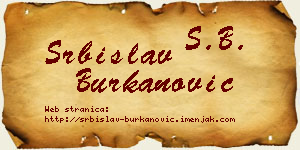 Srbislav Burkanović vizit kartica